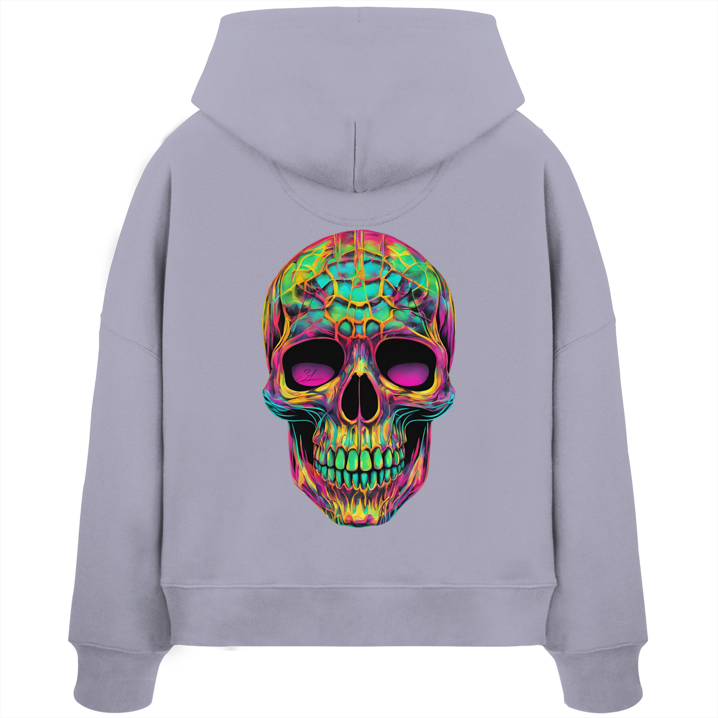 Psychedelic Skull - Womens Organic Boxcut Hoodie