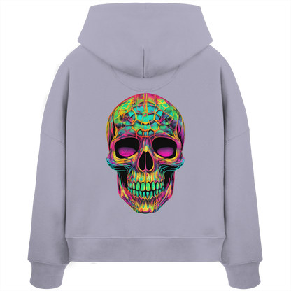 Psychedelic Skull - Womens Organic Boxcut Hoodie