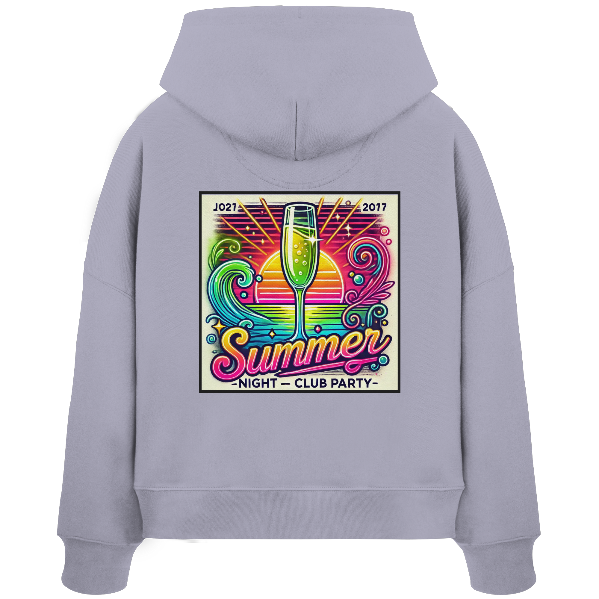 Summer Party Vibes - Womens Organic Boxcut Hoodie
