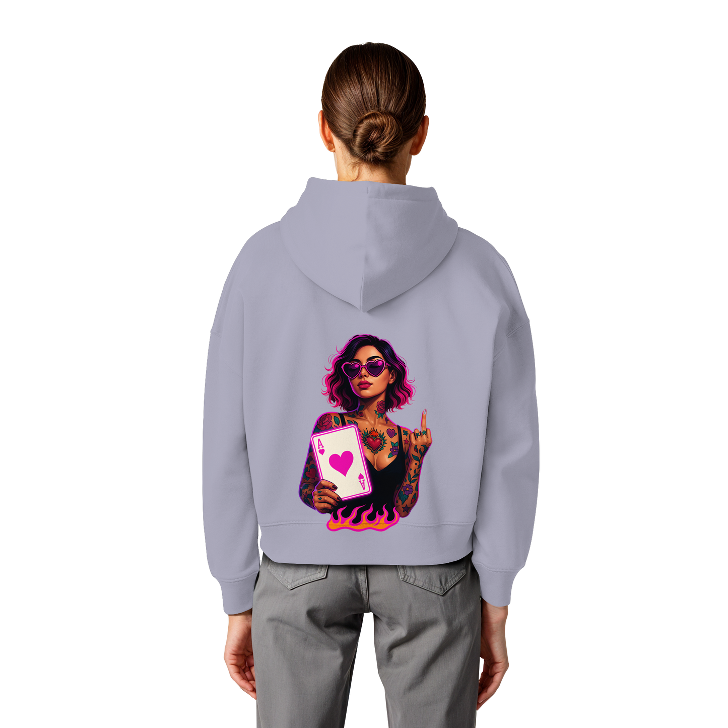 Queen of Hearts - Womens Organic Boxcut Hoodie