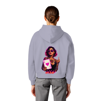 Queen of Hearts - Womens Organic Boxcut Hoodie