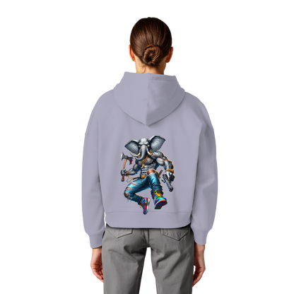 Elephant Warrior - Womens Organic Boxcut Hoodie