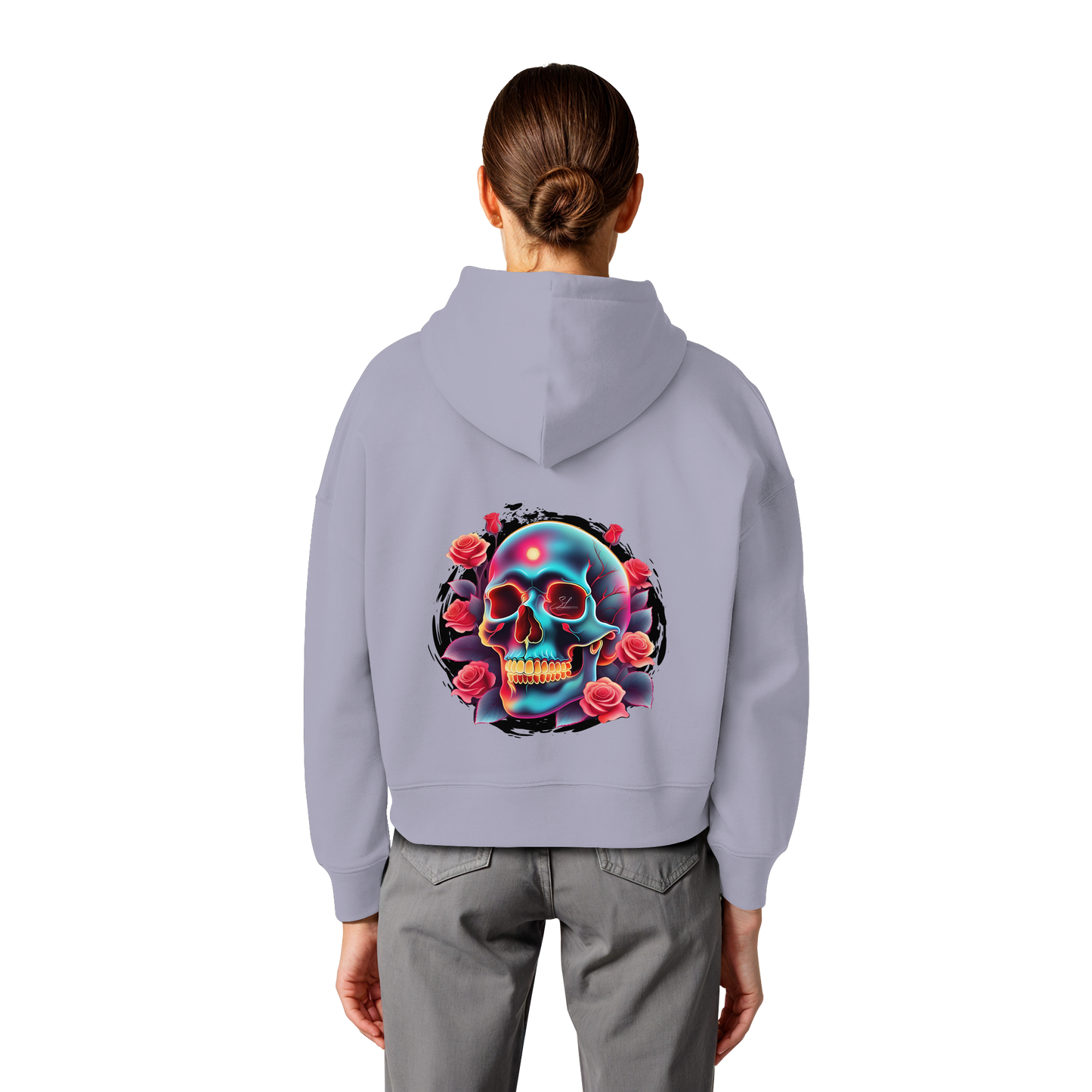 Glow Skull - Womens Organic Boxcut Hoodie