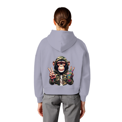 Jungle Ink Monkey - Womens Organic Boxcut Hoodie
