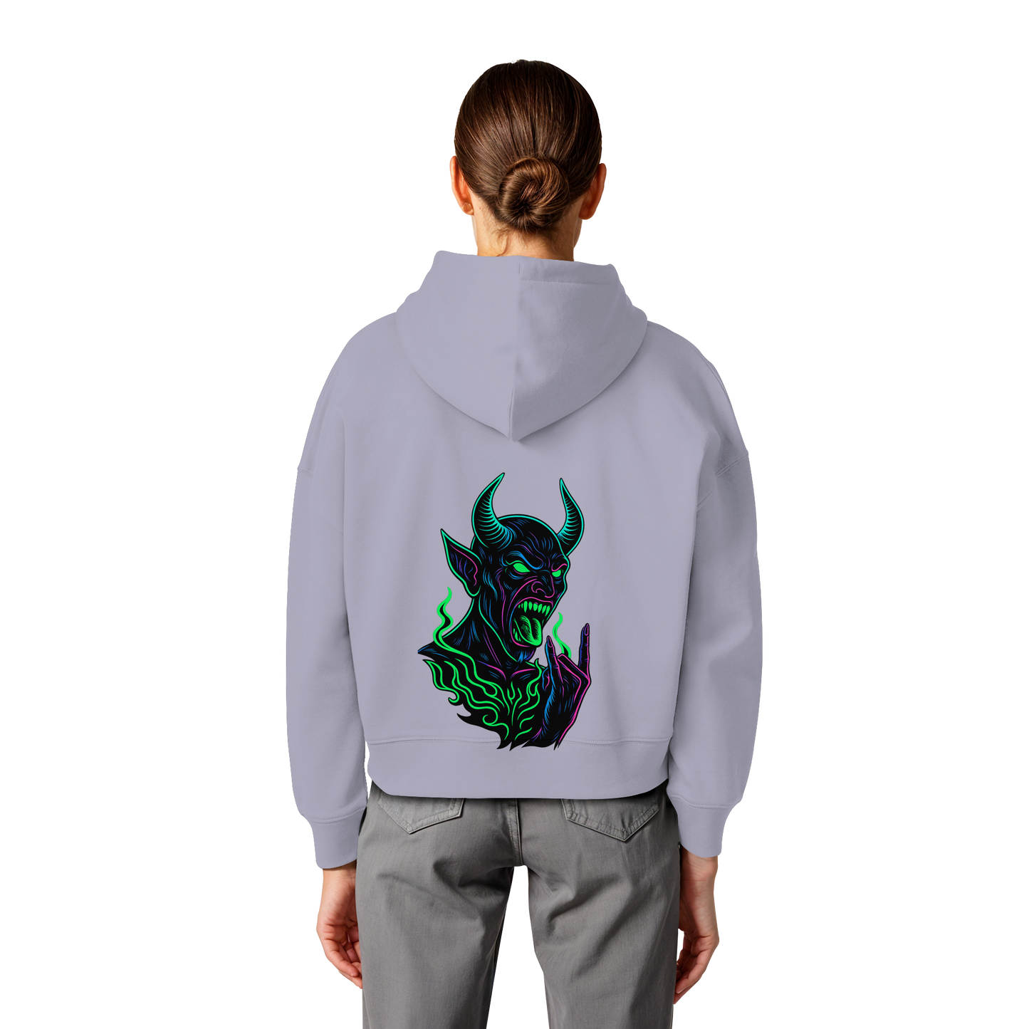 Neon Hellfire - Womens Organic Boxcut Hoodie