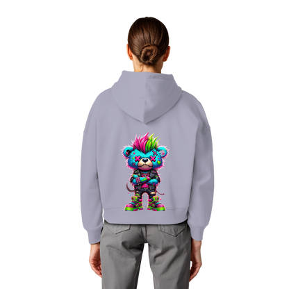 Punk Neon Teddy - Womens Organic Boxcut Hoodie