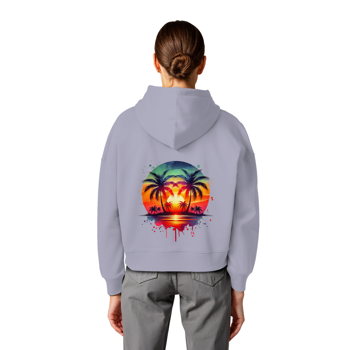 Tropical Sunset - Womens Organic Boxcut Hoodie