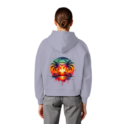 Tropical Sunset - Womens Organic Boxcut Hoodie