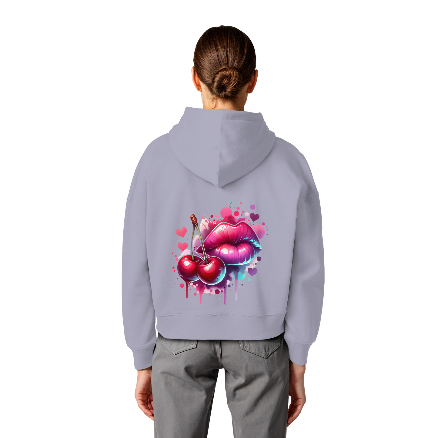 Cherry Kisses - Womens Organic Boxcut Hoodie
