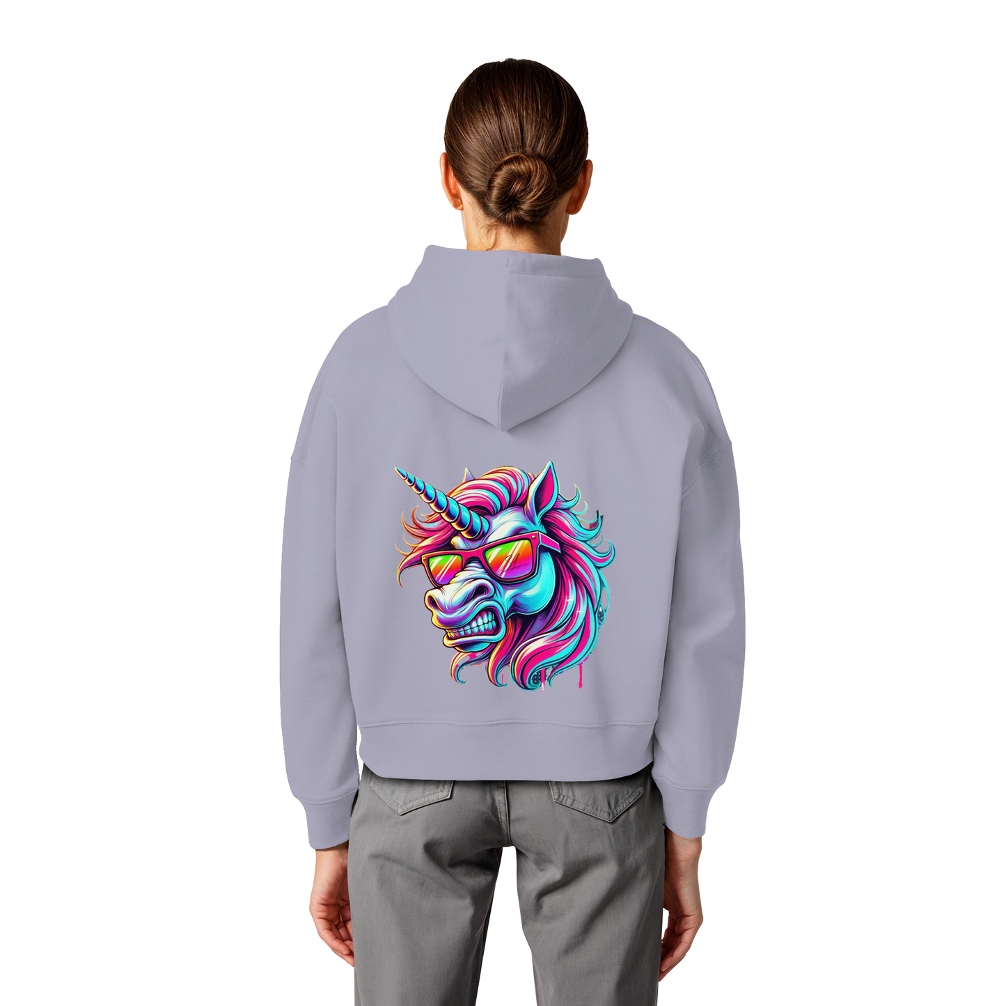 Funky Unicorn - Womens Organic Boxcut Hoodie