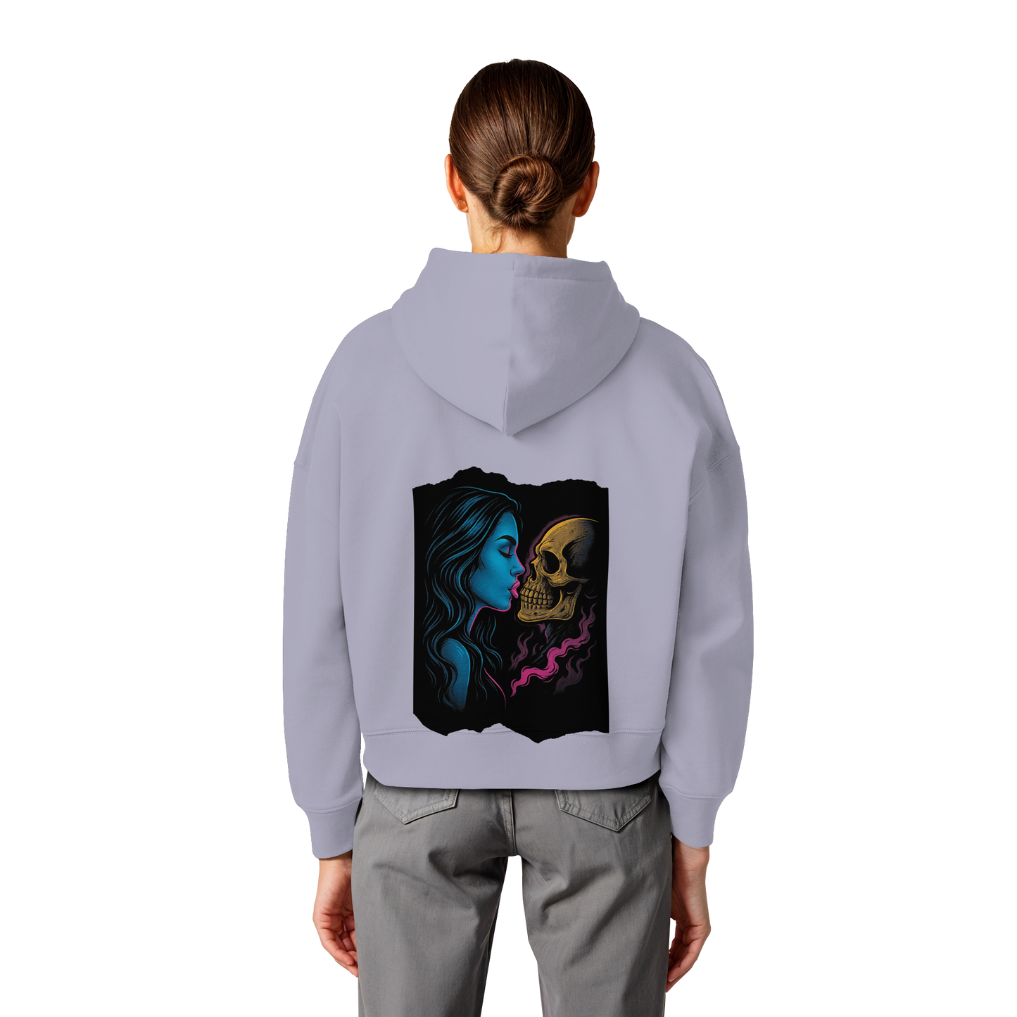 Kissing Skull - Womens Organic Boxcut Hoodie