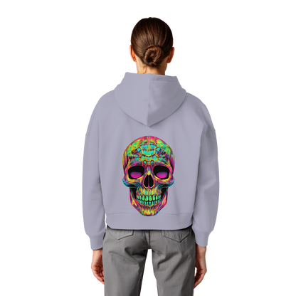 Psychedelic Skull - Womens Organic Boxcut Hoodie
