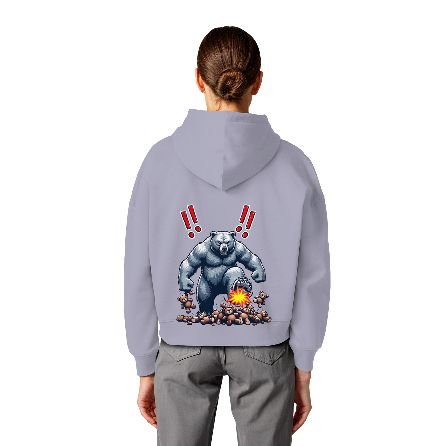 Teddy Terror - Womens Organic Boxcut Hoodie