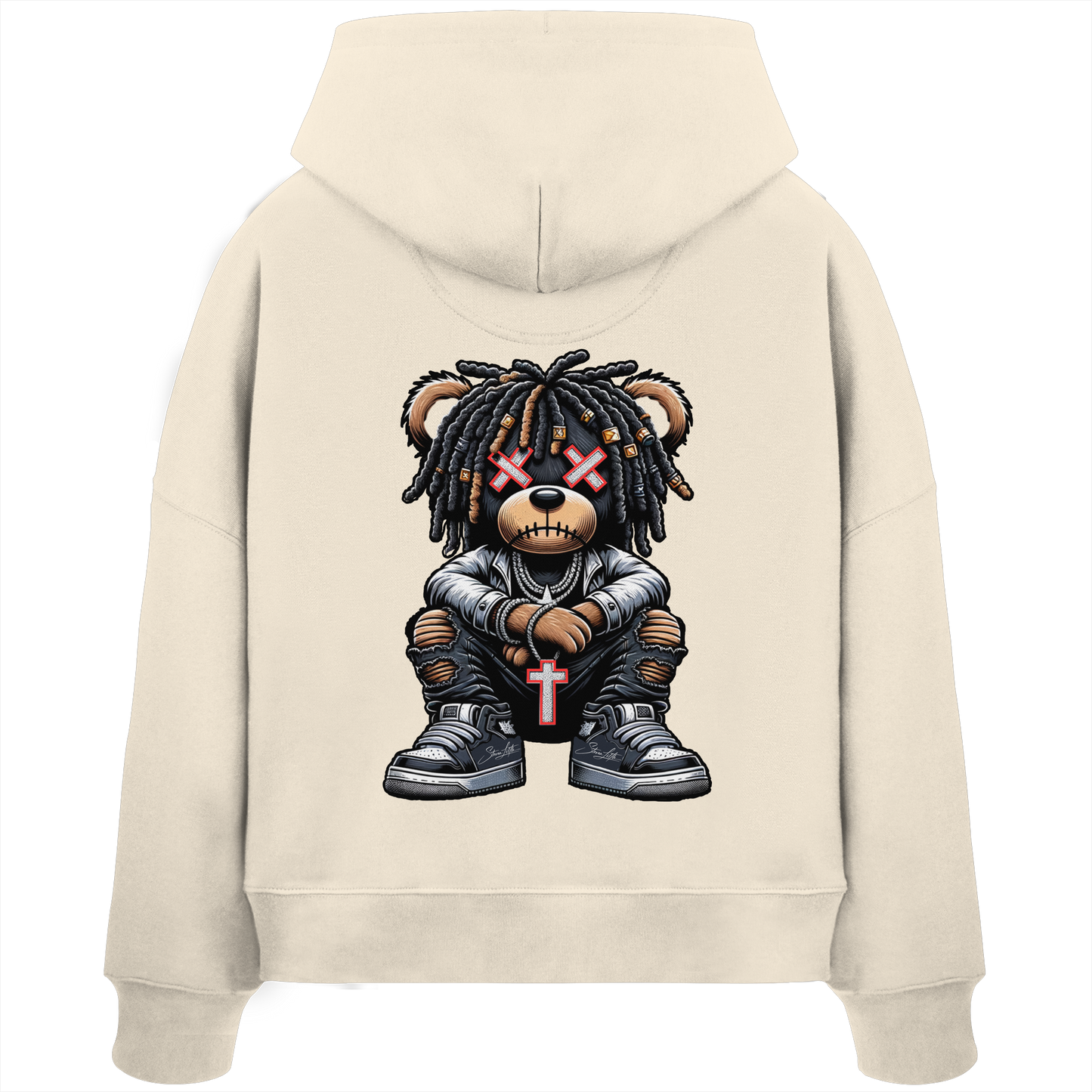 Badass Teddy - Womens Organic Boxcut Hoodie