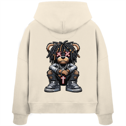 Badass Teddy - Womens Organic Boxcut Hoodie