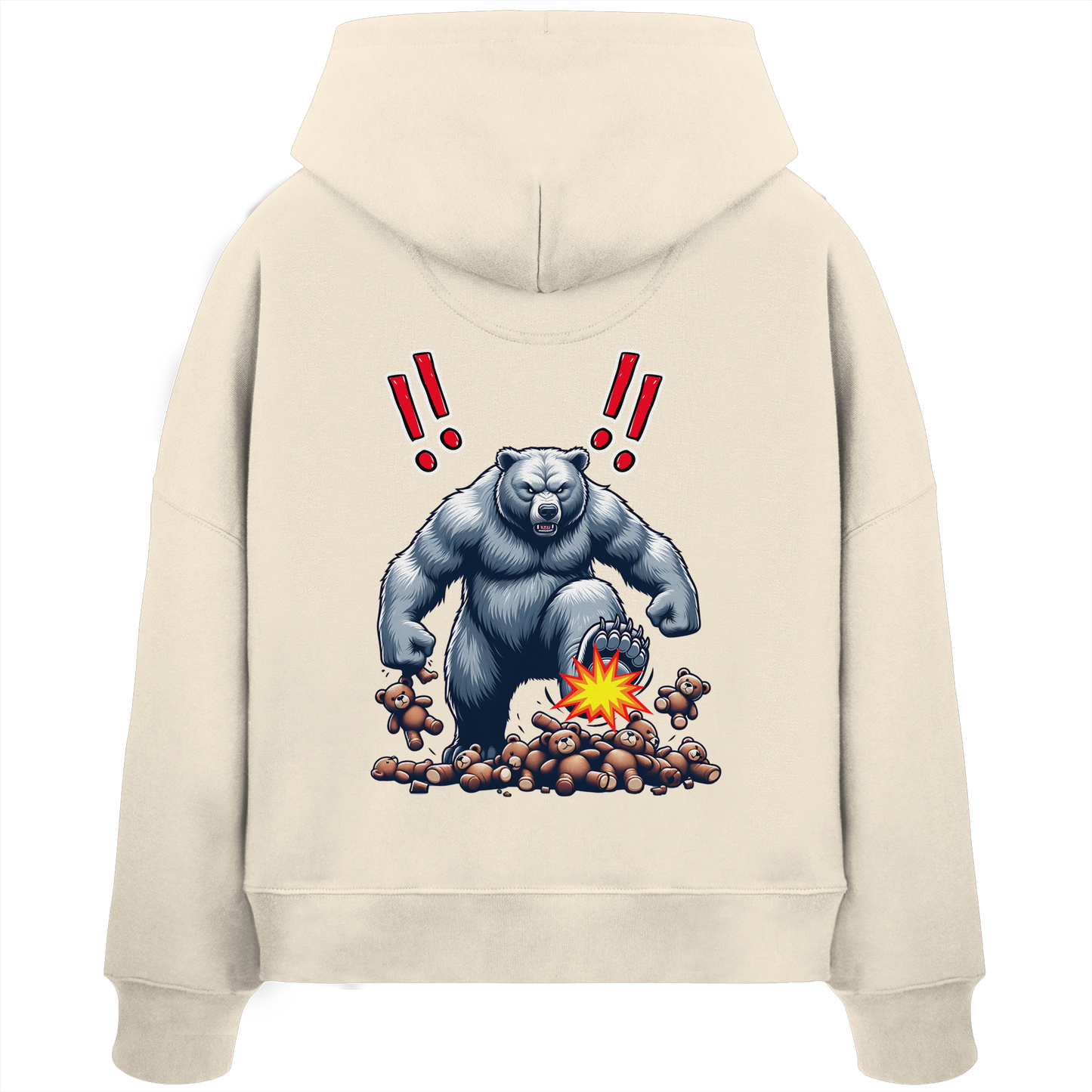 Teddy Terror - Womens Organic Boxcut Hoodie