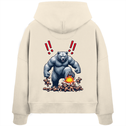 Teddy Terror - Womens Organic Boxcut Hoodie