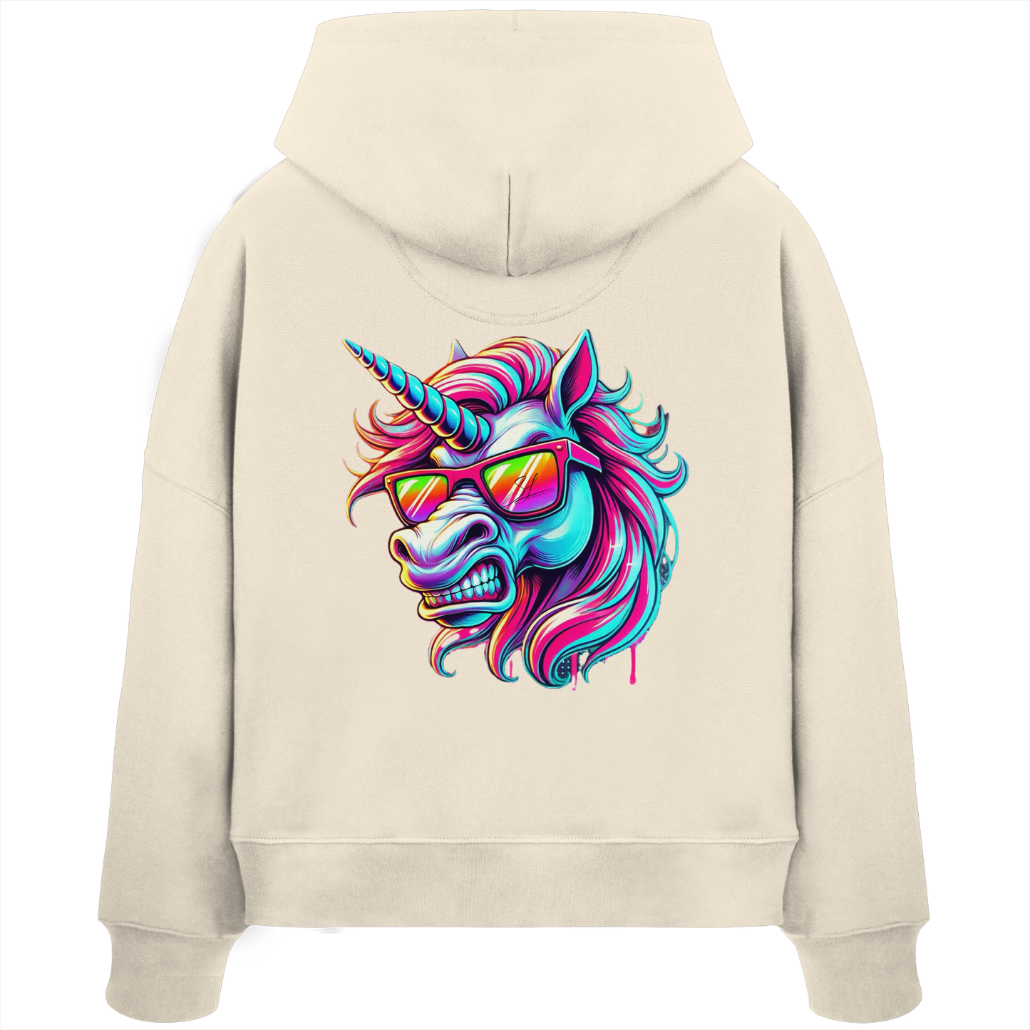 Funky Unicorn - Womens Organic Boxcut Hoodie