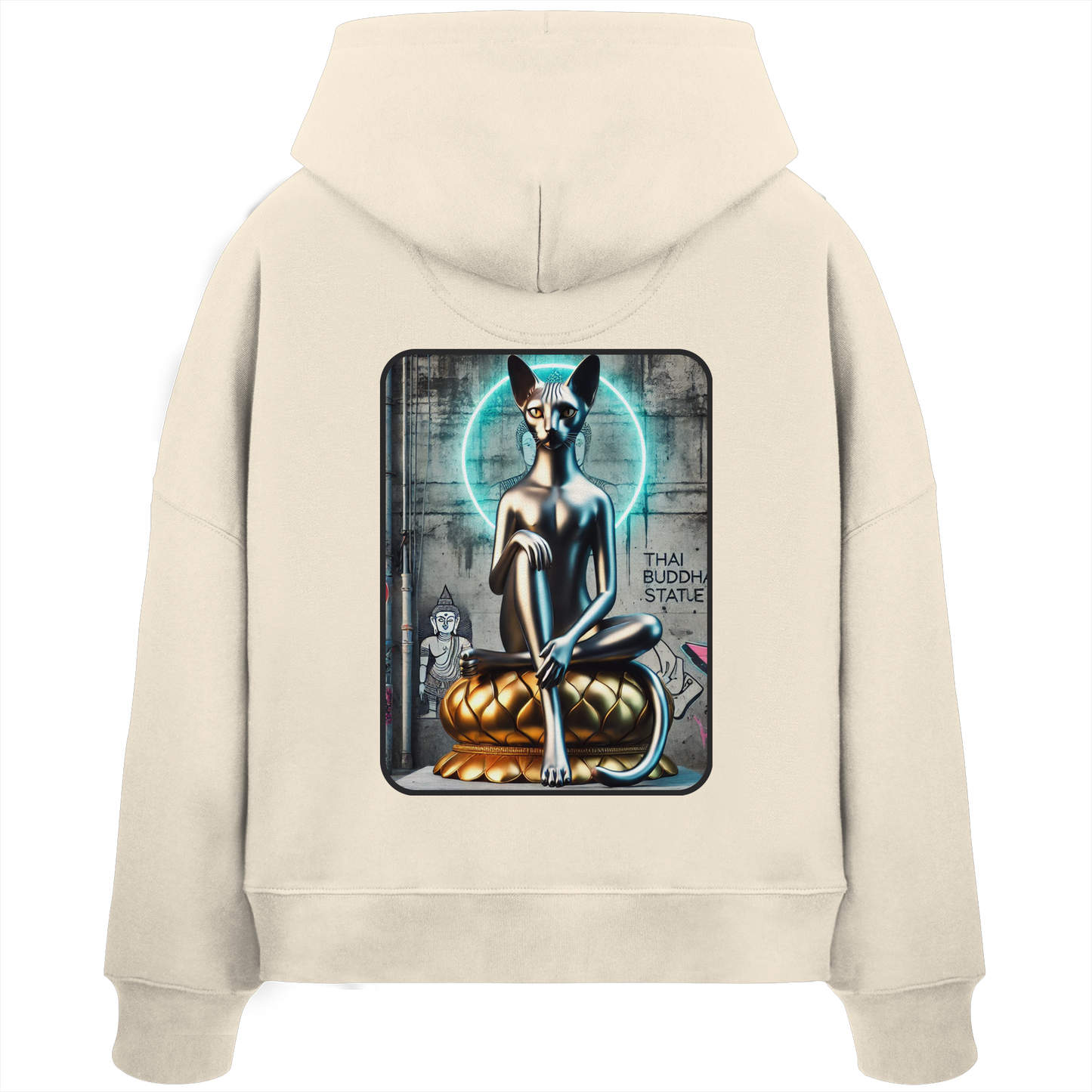 Mystic Cat - Sweat à capuche bio Boxcut pour femme