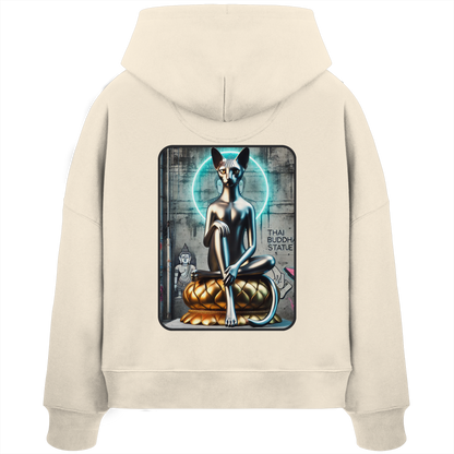 Mystic Cat - Sweat à capuche bio Boxcut pour femme