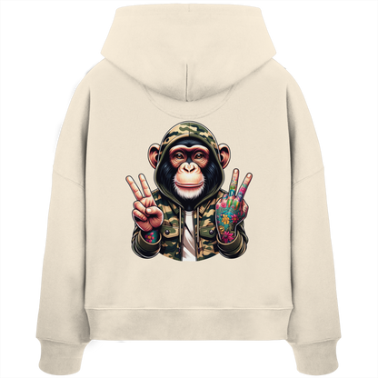 Jungle Ink Monkey - Womens Organic Boxcut Hoodie