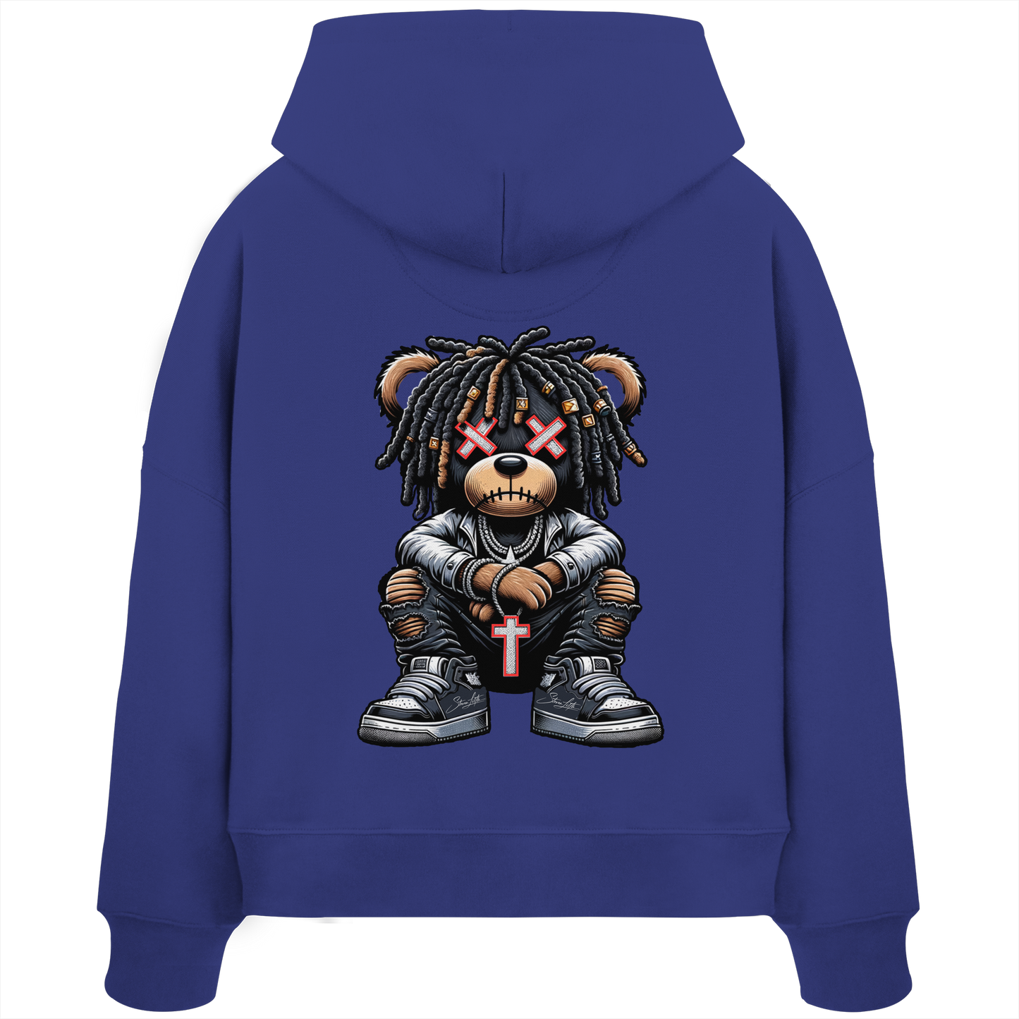 Badass Teddy - Womens Organic Boxcut Hoodie