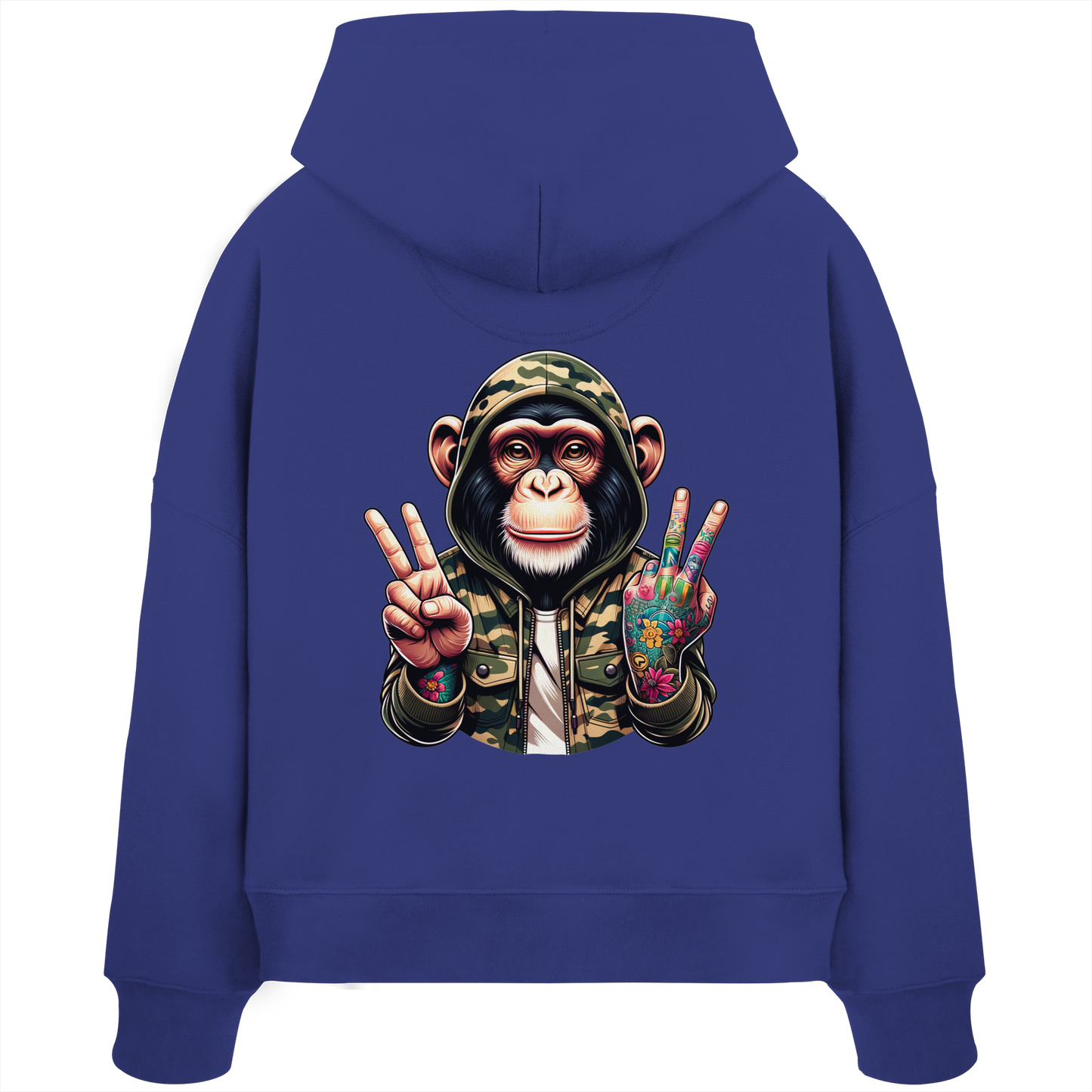 Jungle Ink Monkey - Womens Organic Boxcut Hoodie