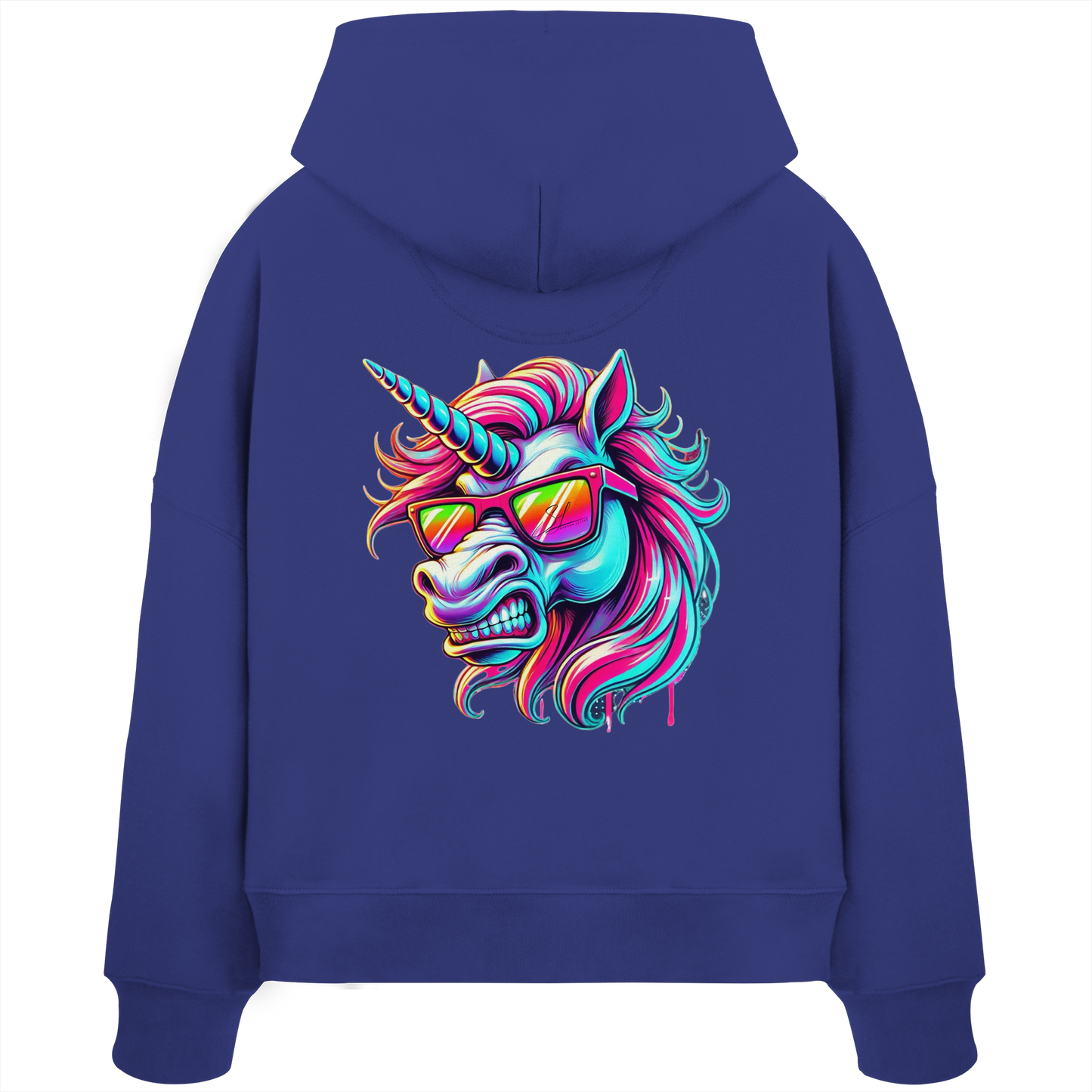 Funky Unicorn - Womens Organic Boxcut Hoodie