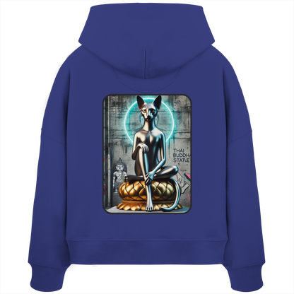Mystic Cat - Sweat à capuche bio Boxcut pour femme