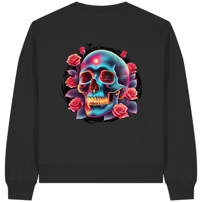 Glow Skull - Womens Organic Boxcut Sweatshirt
