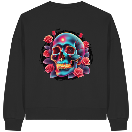 Glow Skull - Womens Organic Boxcut Sweatshirt