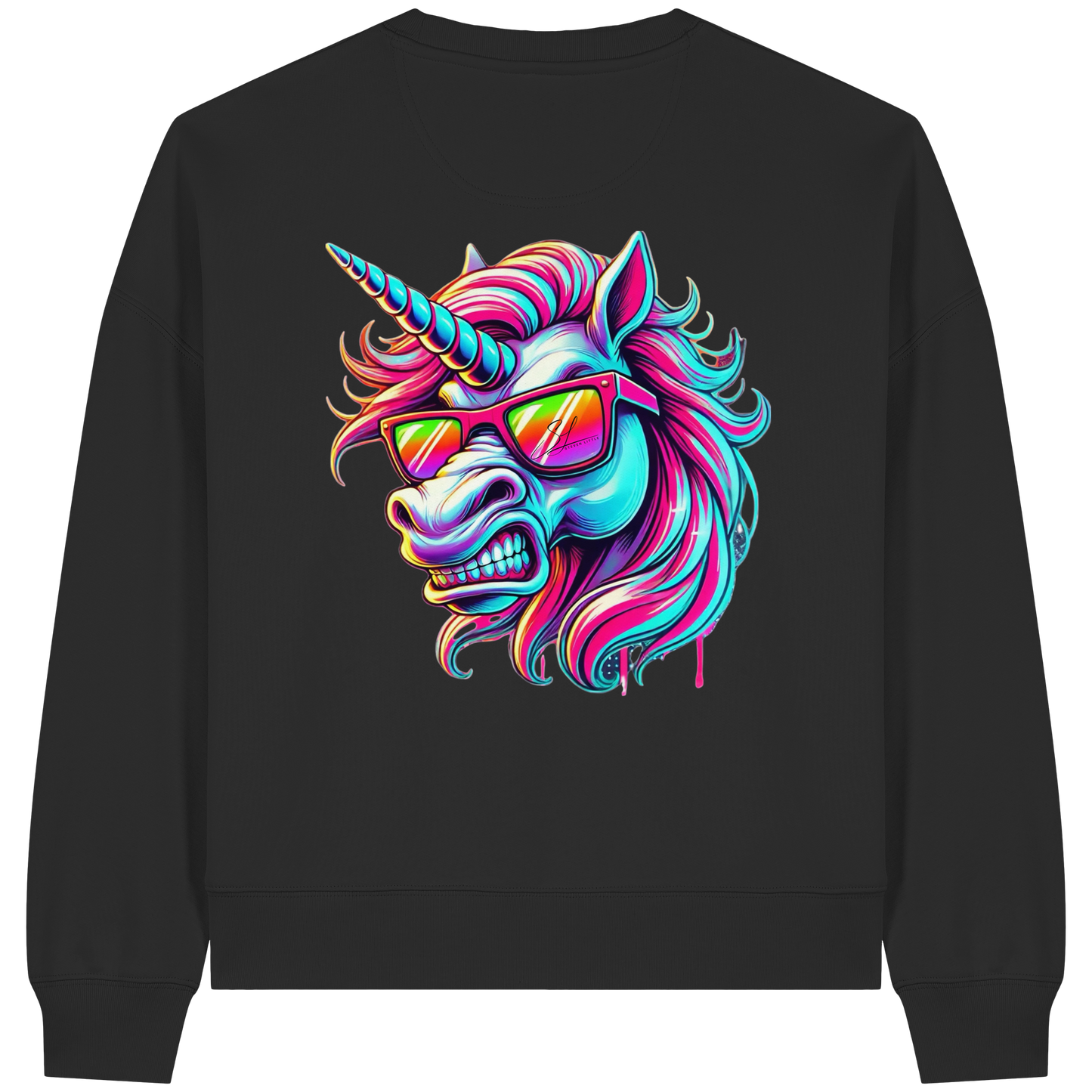 Funky Unicorn - Sweat-shirt bio Boxcut pour femme