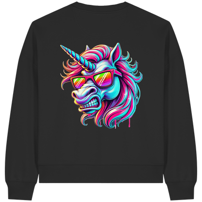 Funky Unicorn - Sweat-shirt bio Boxcut pour femme