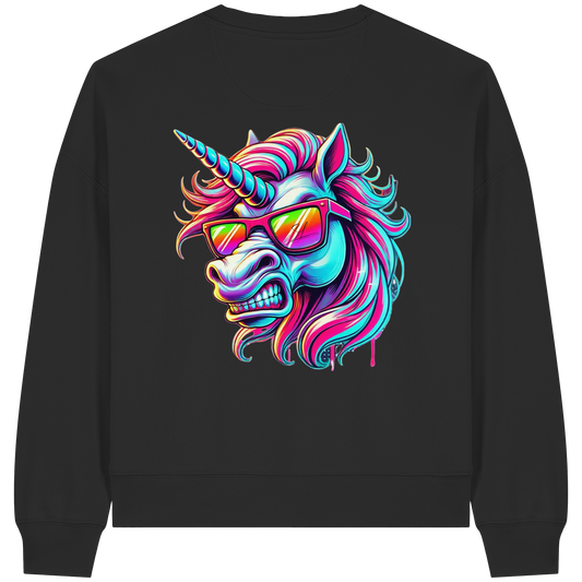 Funky Unicorn - Womens Organic Boxcut Sweatshirt