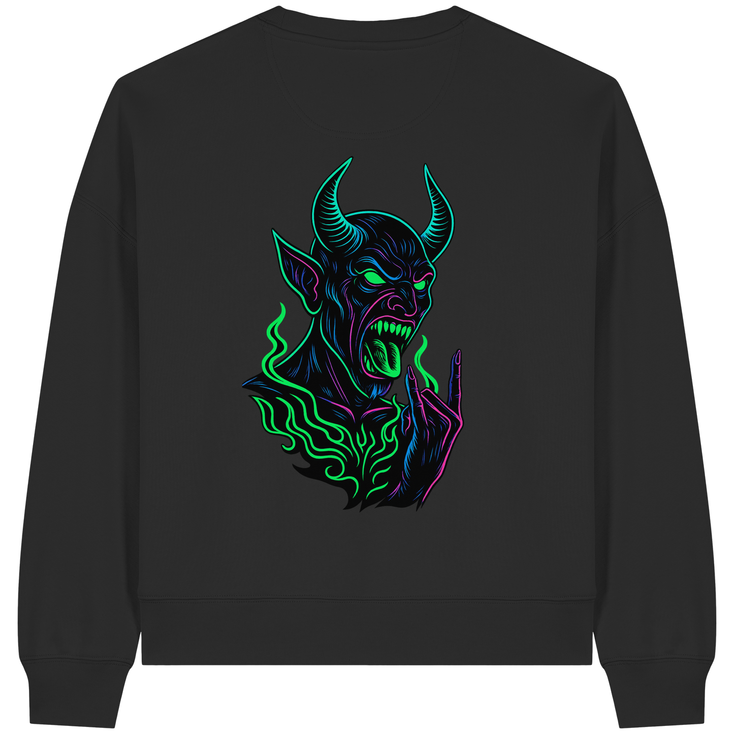Neon Hellfire - Womens Organic Boxcut Sweatshirt