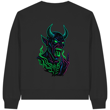 Neon Hellfire - Womens Organic Boxcut Sweatshirt