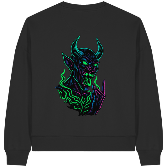 Neon Hellfire - Womens Organic Boxcut Sweatshirt