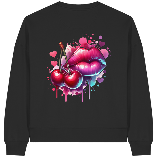 Cherry Kisses - Womens Organic Boxcut Sweatshirt