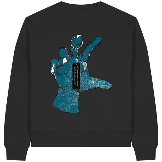 Statement Hand - Womens Organic Boxcut Sweatshirt