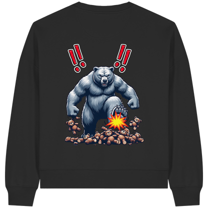 Teddy Terror - Womens Organic Boxcut Sweatshirt