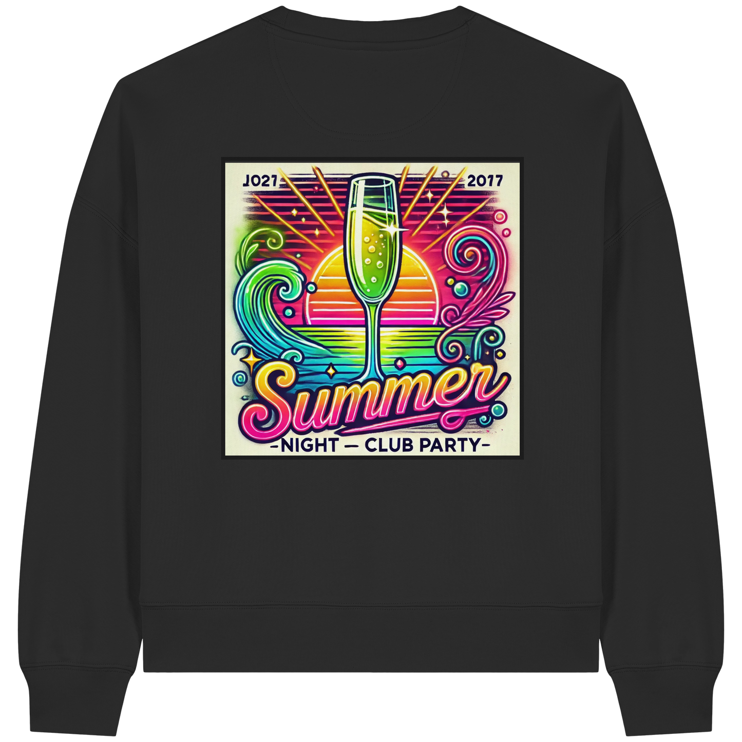 Summer Party Vibes - Womens Organic Boxcut Sweatshirt