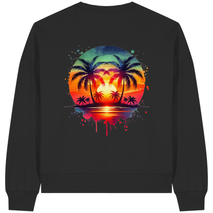 Tropical Sunset - Womens Organic Boxcut Sweatshirt