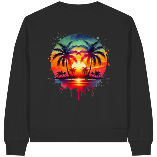 Tropical Sunset - Womens Organic Boxcut Sweatshirt