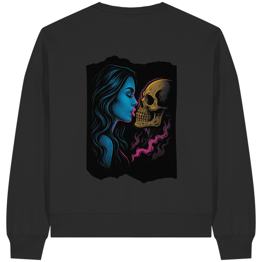 Kissing Skull - Womens Organic Boxcut Sweatshirt