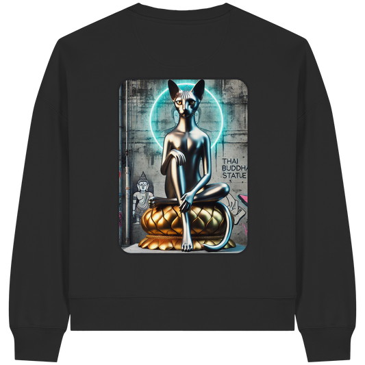 Mystic Cat - Womens Organic Boxcut Sweatshirt