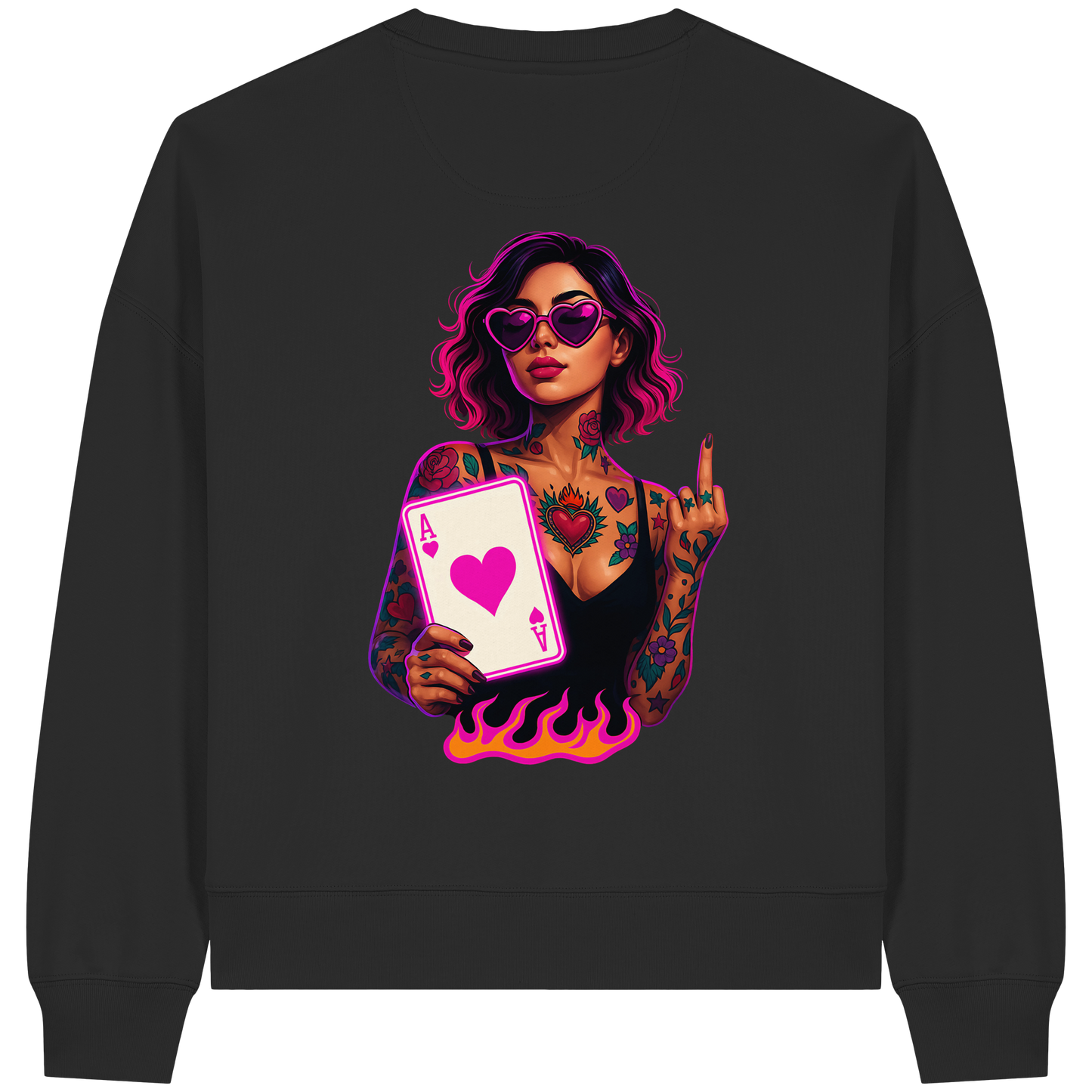 Queen of Hearts - Womens Organic Boxcut Sweatshirt