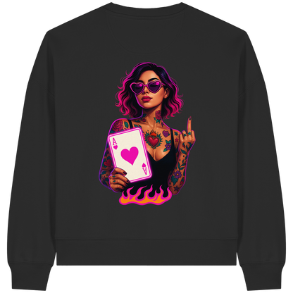 Queen of Hearts - Womens Organic Boxcut Sweatshirt