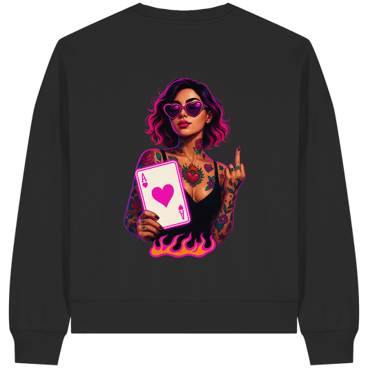 Queen of Hearts - Womens Organic Boxcut Sweatshirt