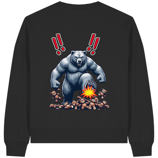 Teddy Terror - Womens Organic Boxcut Sweatshirt