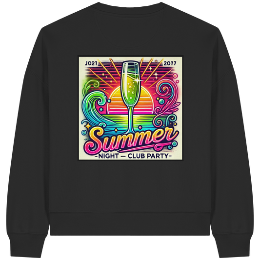 Summer Party Vibes - Womens Organic Boxcut Sweatshirt